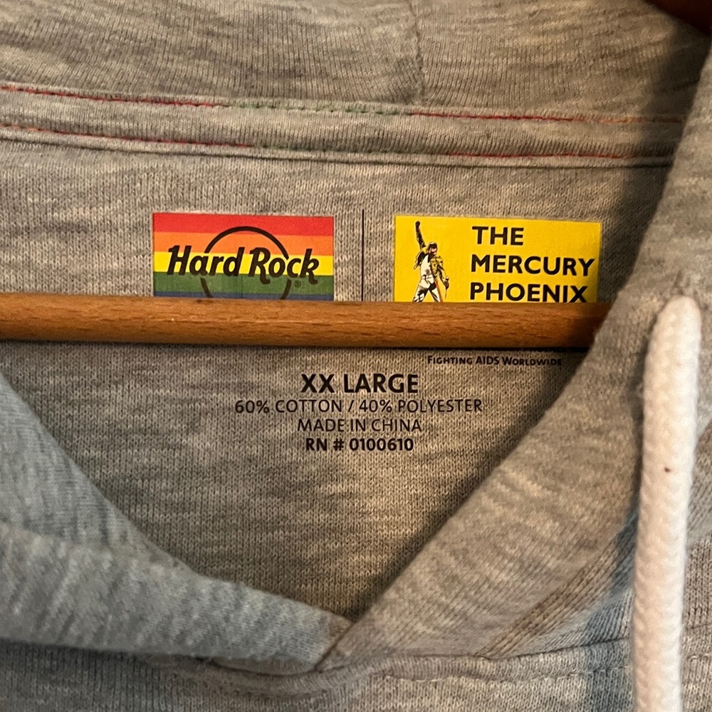 Hard Rock Cafe Gray Hoodie with Rainbow Design. All is one. Freddie Mercury. - Picture 5 of 6